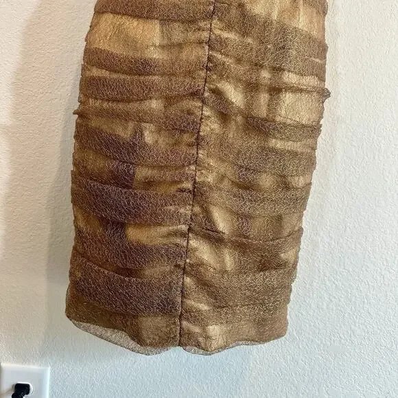 David Meister Gold Lace Cocktail Mini Dress Sz 4 Holiday Party NYE Sparkle Glam - Picture 5 of 14